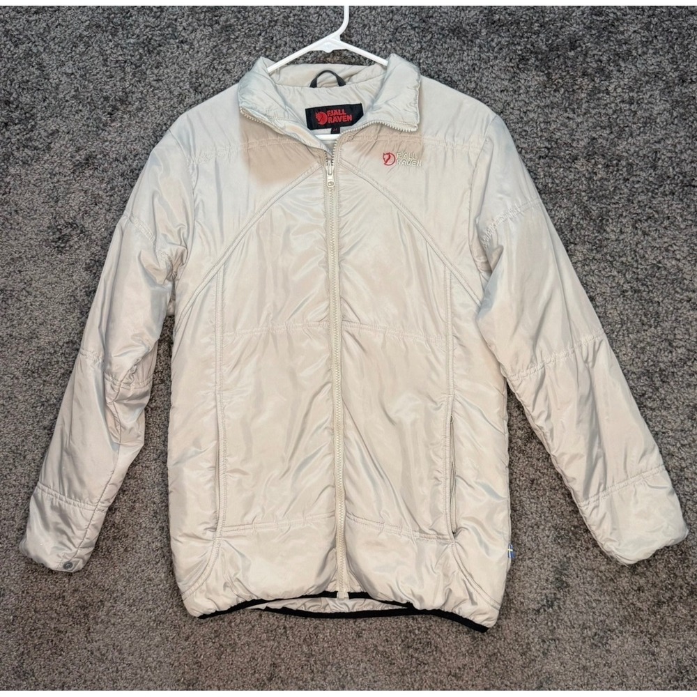 Fjallraven Keb Padded Jacket Women Size M Light Gray Insulated Trekking Gorpcore - Picture 2 of 8